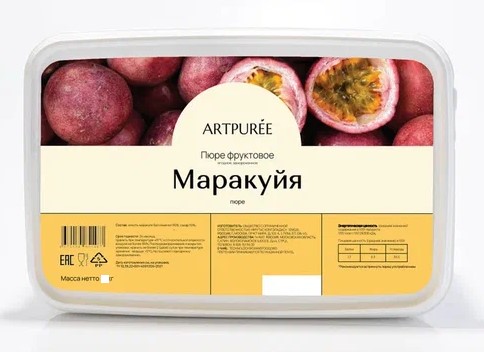 Пюре Artpuree маракуйя без сахара 1 кг замороженное